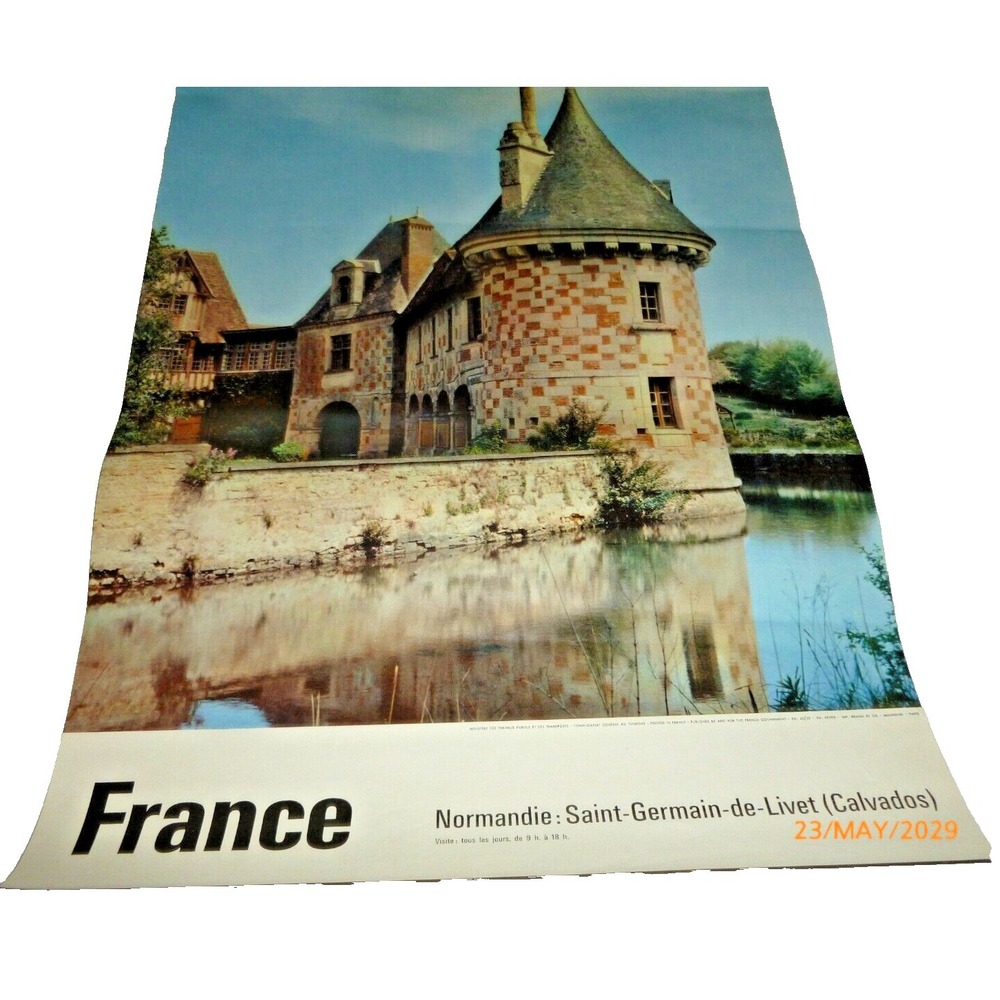 1959 France‎ Travel Poster Normandie Saint-Germain-de-Livet Calvados 19x16